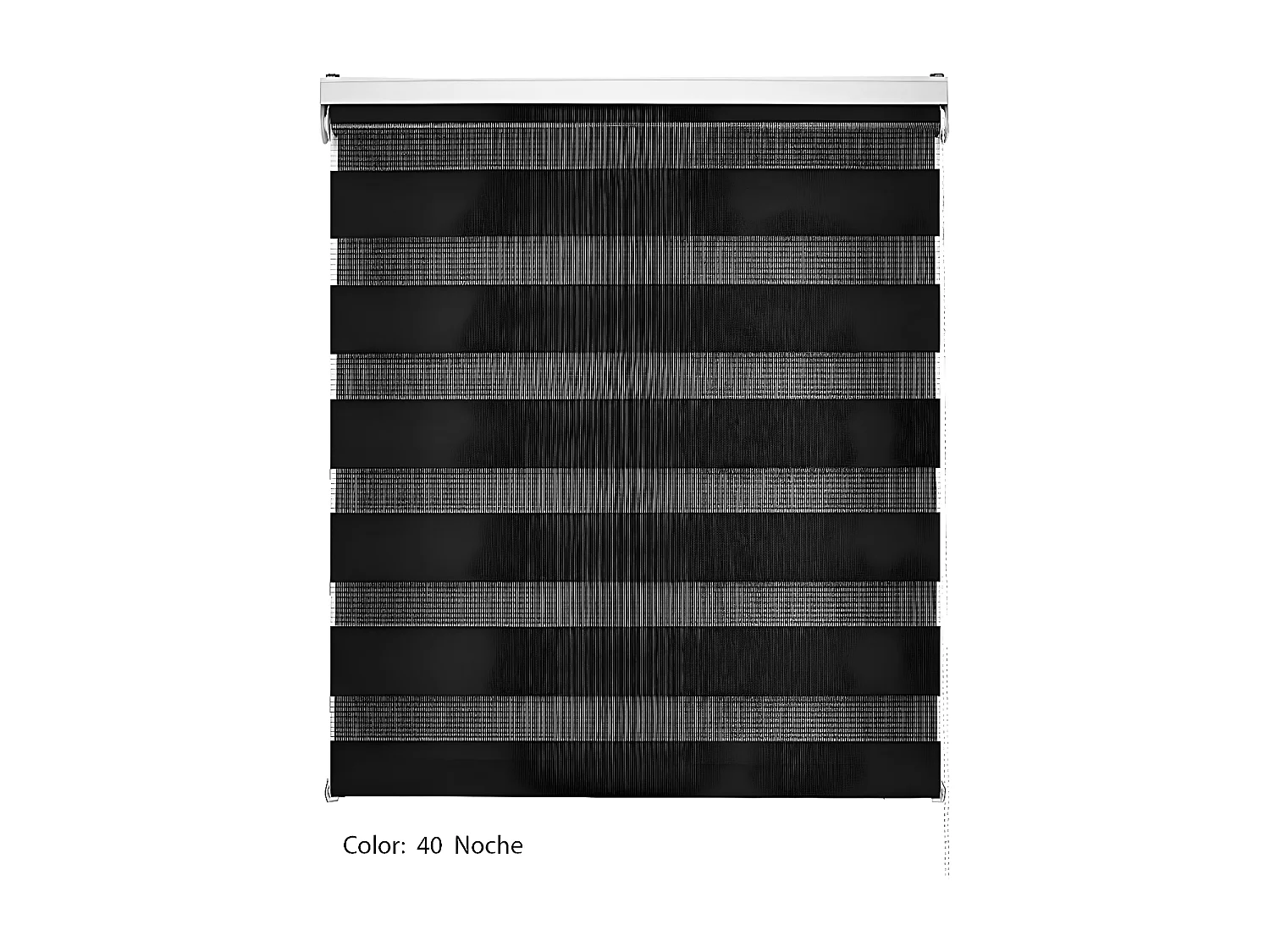 ESTORALIS | Estor Enrollable NOCHE y DIA | 125 x 180 cm (Ancho por Alto) Tamaño de Tela 122 x 175 cm | Modelo SHAE Color Negro