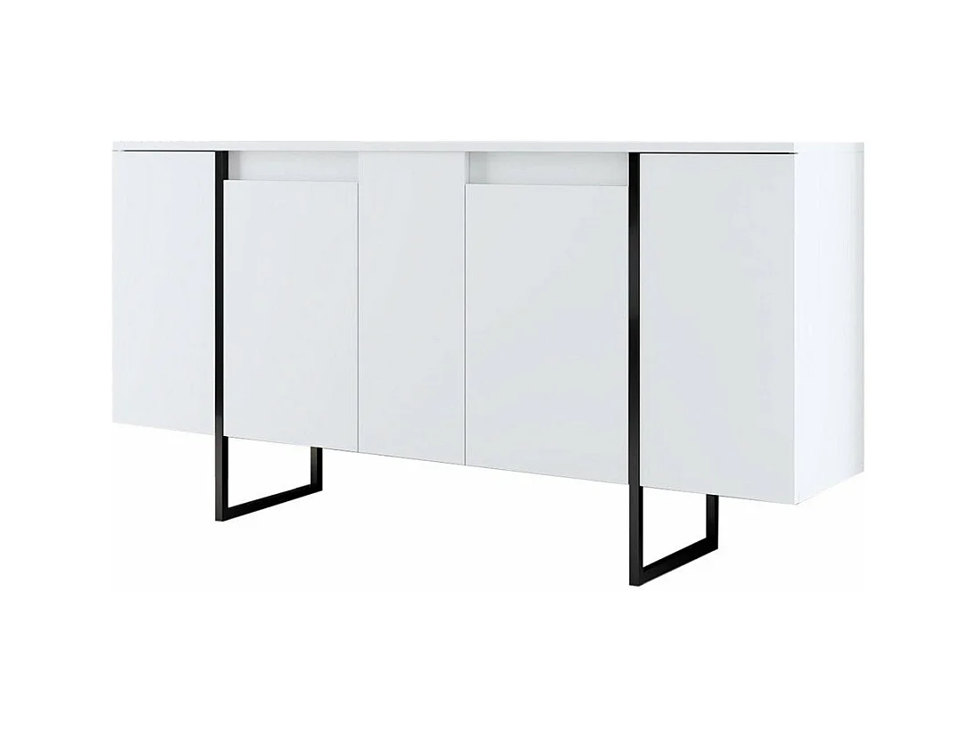 Buffet 4 portes avec étagères L160 cm - LUXE