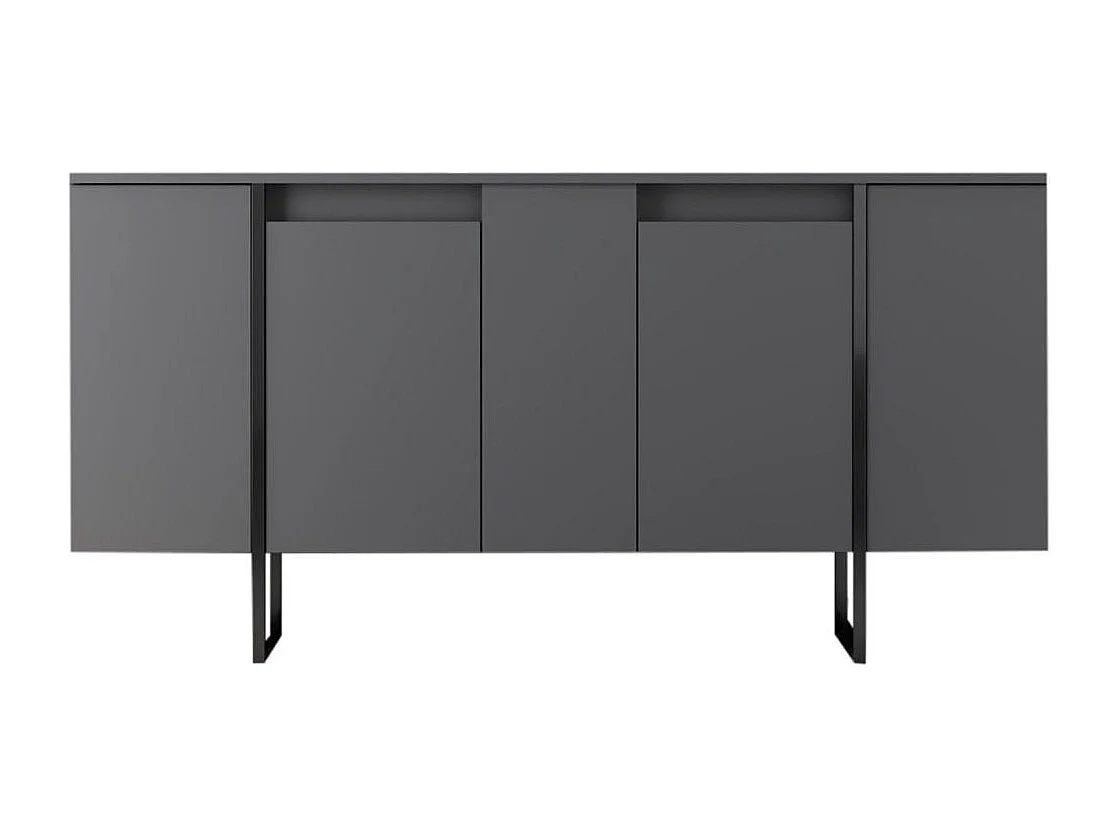 Buffet bas Sibylle L160cm Métal Or et Bois Anthracite