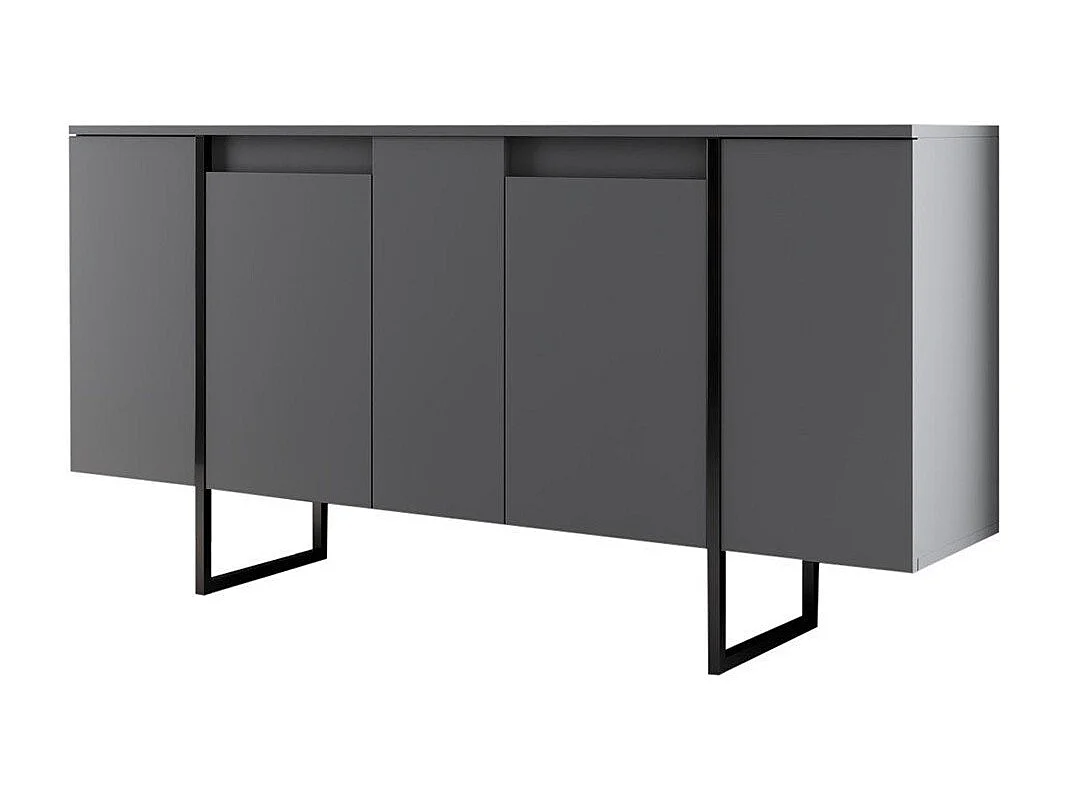 Buffet 4 portes avec étagères L160 cm - LUXE