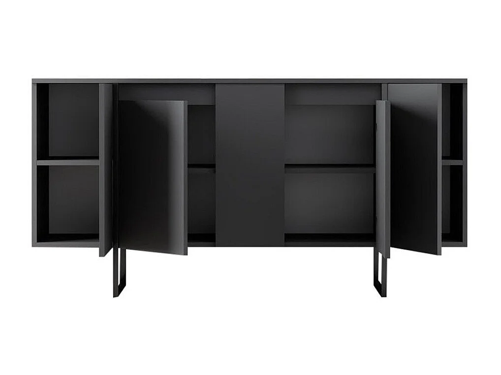 Buffet 4 portes avec étagères L160 cm - LUXE