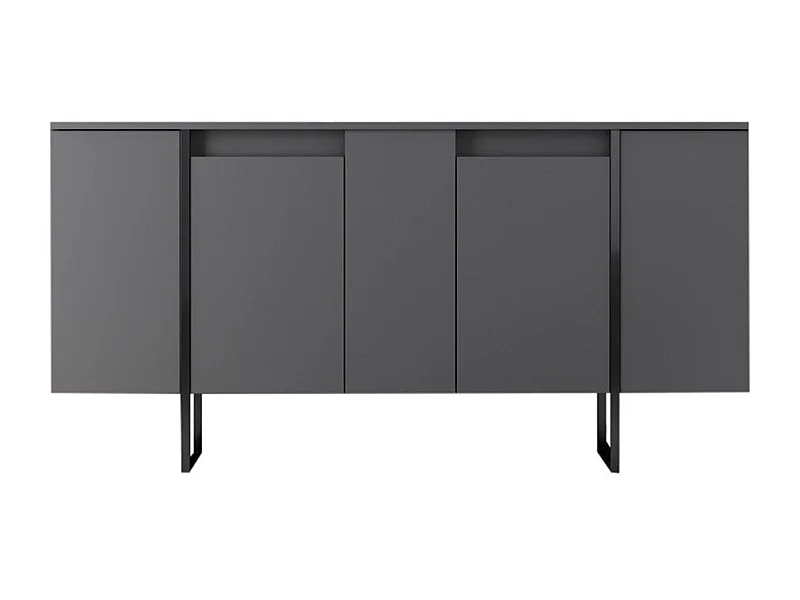 Buffet 4 portes avec étagères L160 cm - LUXE