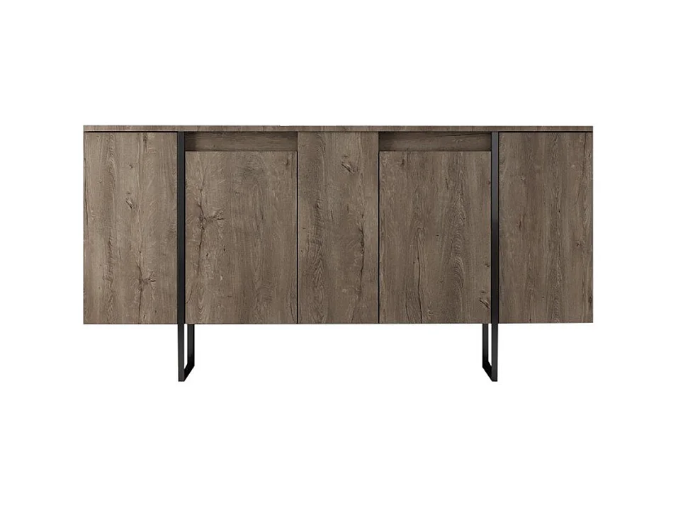 Buffet 4 portes avec étagères L160 cm - LUXE