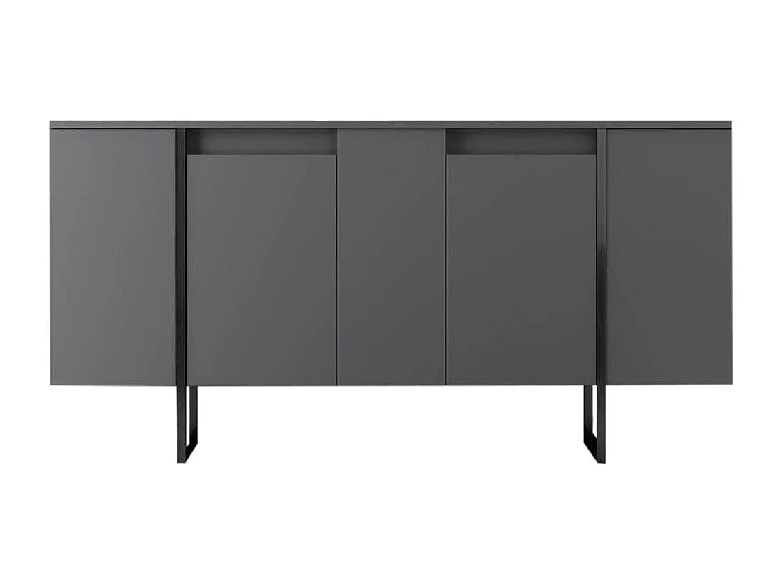 Aparador Luxe color nogal Negro 160x35x80 cm