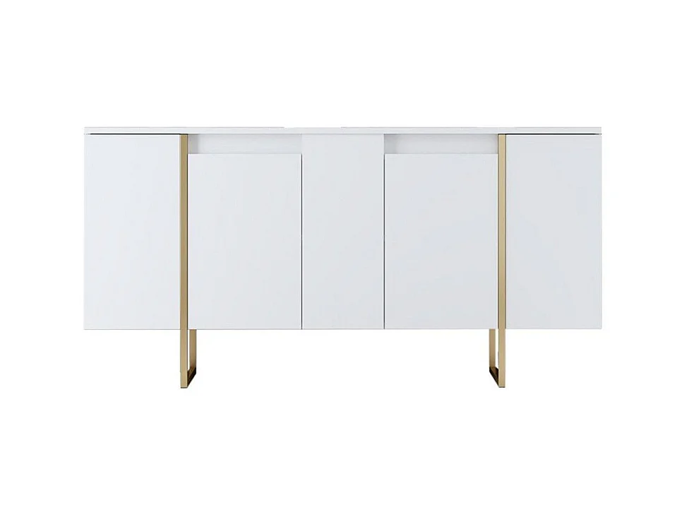 Buffet 4 portes avec étagères L160 cm - LUXE