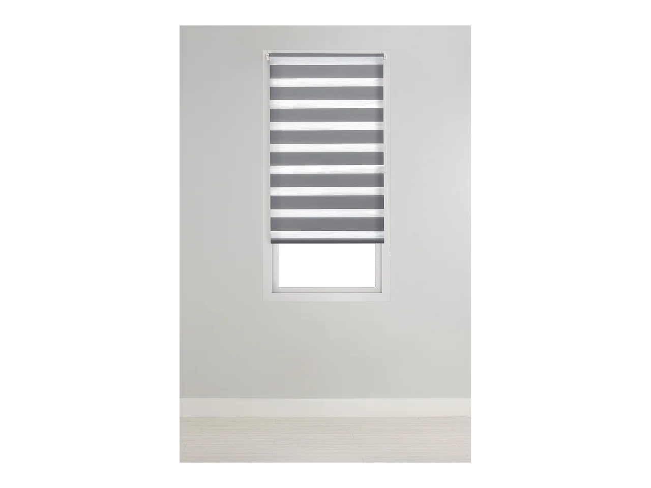ESTORALIS | Estor Enrollable Noche y Día Easyfix  | 45 x 150 cm (Ancho por Alto) Tamaño de Tela 42 x 150 cm | Modelo VERAL Color Gris