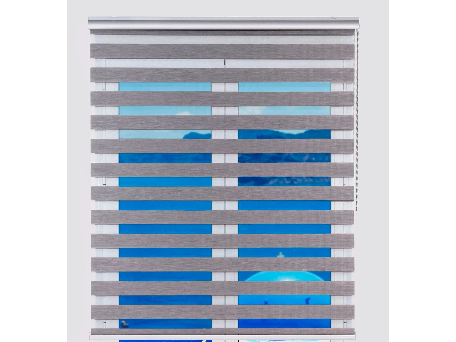 ESTORALIS | Estor Enrollable NOCHE y DIA | 100 x 255 cm (Ancho por Alto) Tamaño de Tela 97 x 250 cm | Modelo MARGAERY Color Gris