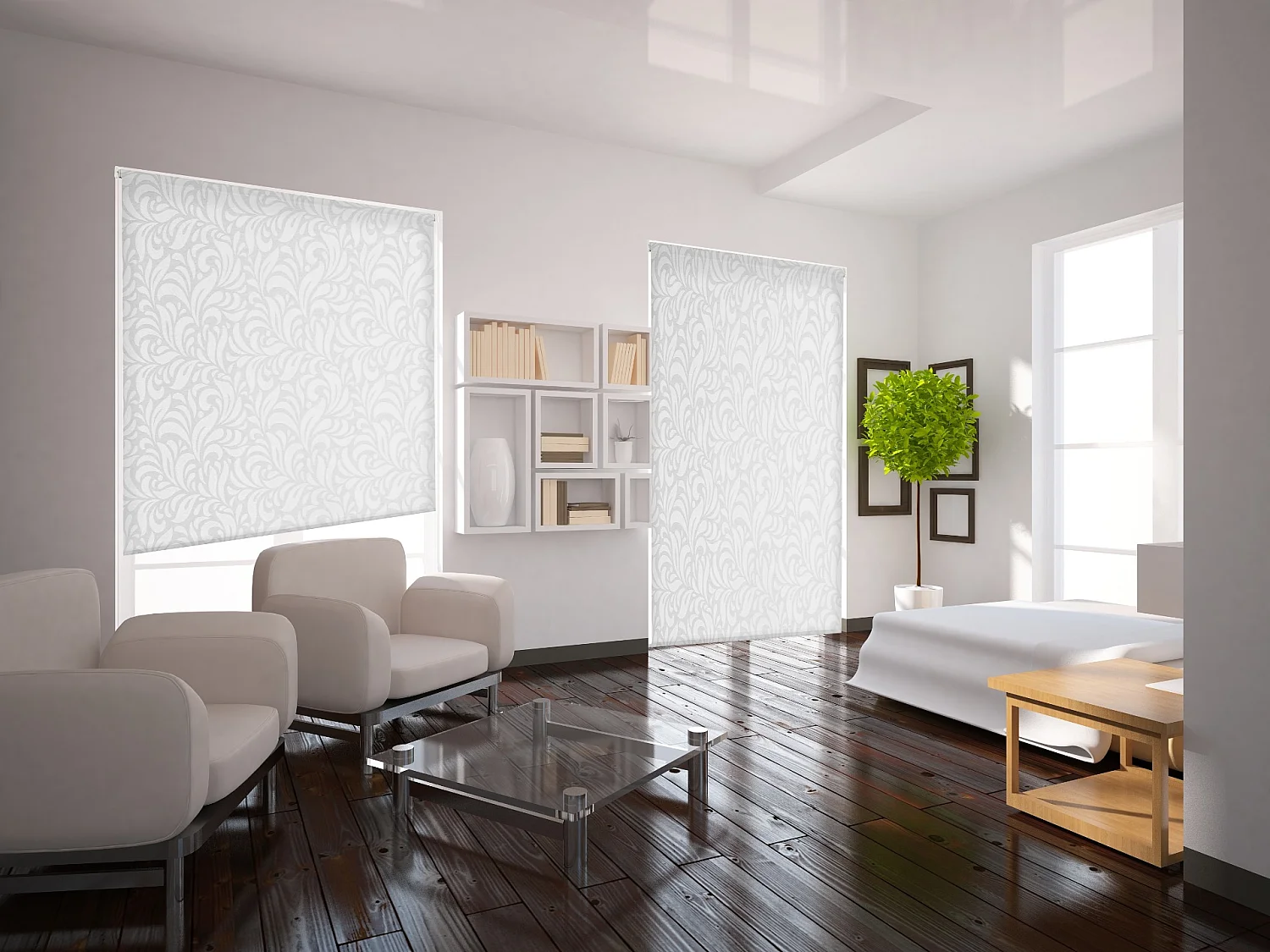 ESTORALIS | Estor Enrollable Translúcido | 90 x 255 cm (Ancho por Alto) Tamaño de Tela 87 x 250 cm | Modelo MYRCELLA Color Blanco