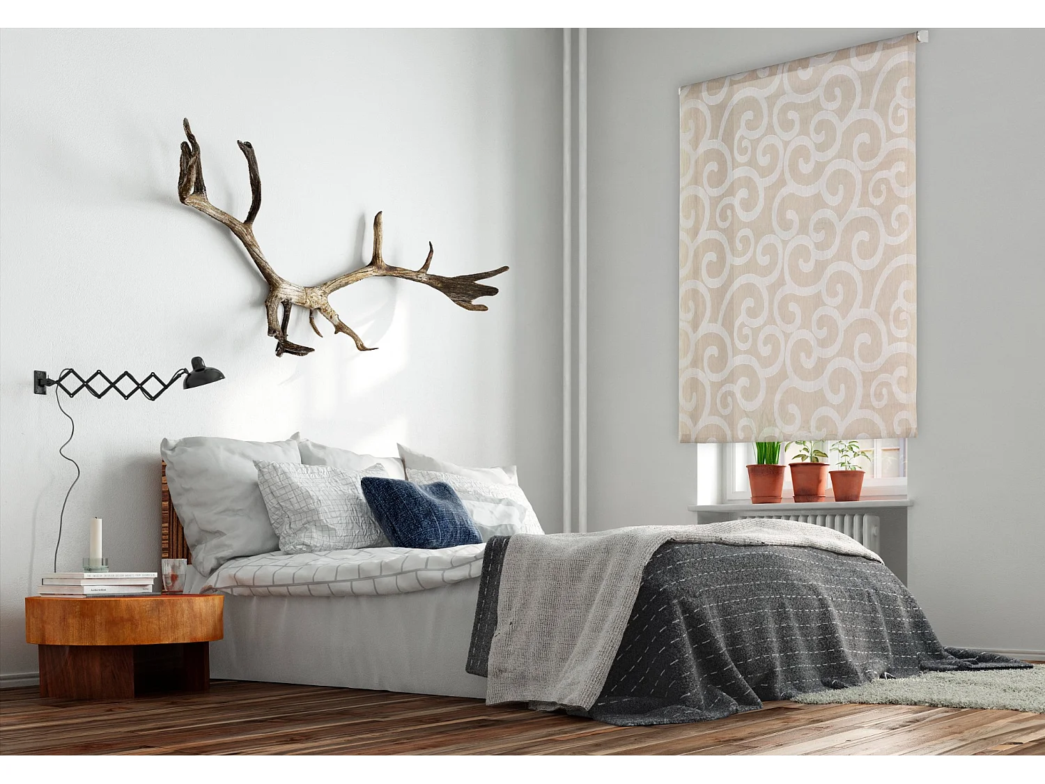 ESTORALIS | Estor Enrollable Translúcido de Visillo | 110 x 255 cm (Ancho por Alto) Tamaño de Tela 107 x 250 cm | Modelo ORNELLA Color Beige