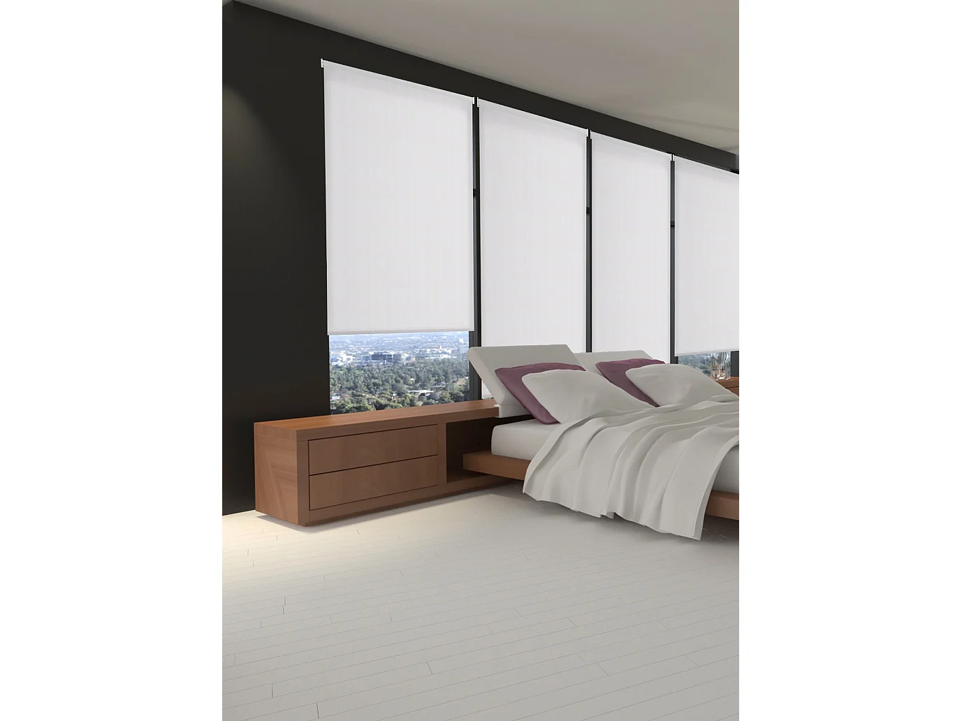 ESTORALIS | Estores Enrollables Translúcidos Easyfix  | 70 x 180 cm (Ancho por Alto) Tamaño de Tela 67 x 180 cm | Modelo BRAN Color Blanco