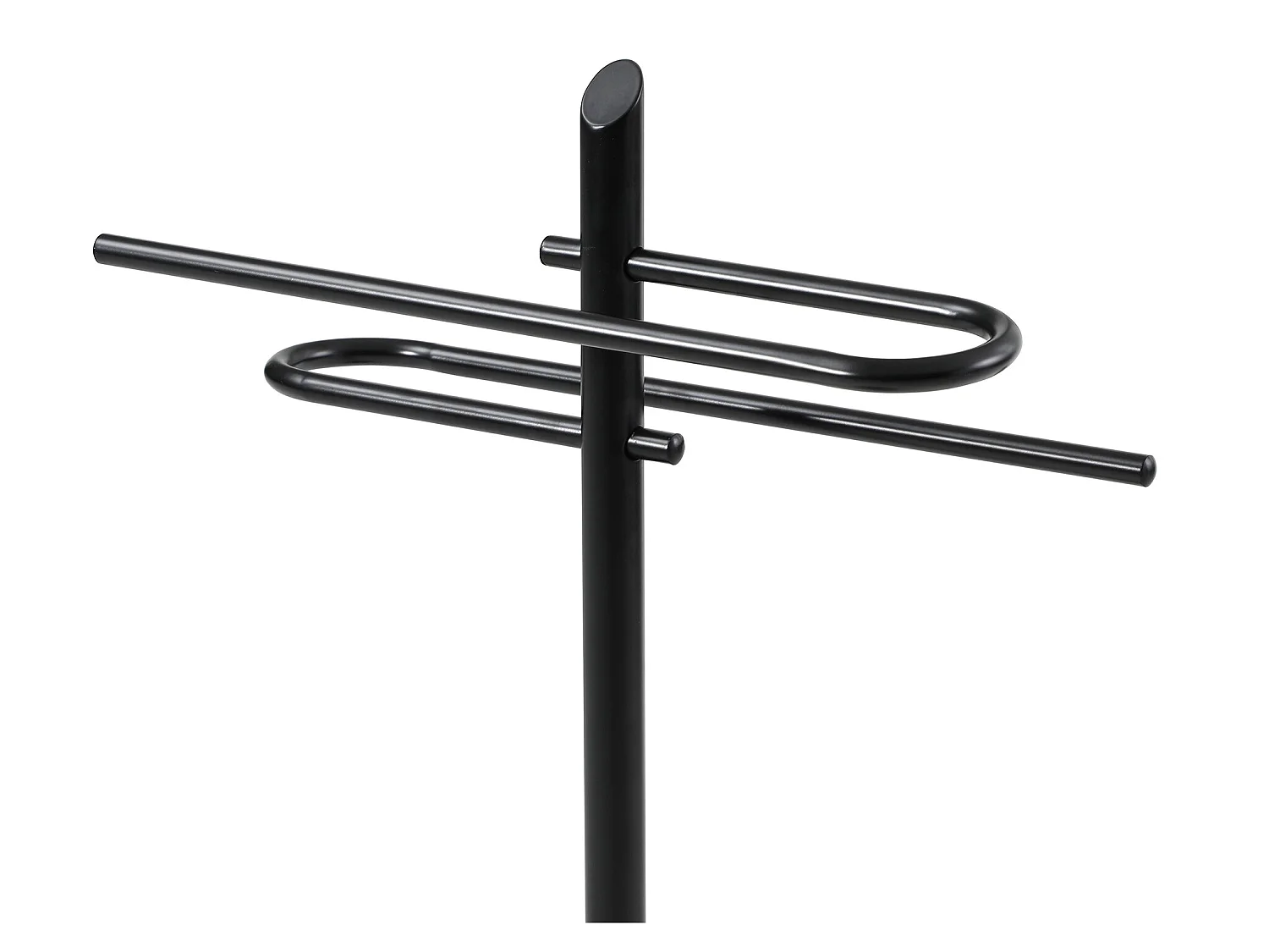 Porte-serviettes en métal noir - 2 portants - BENOSI