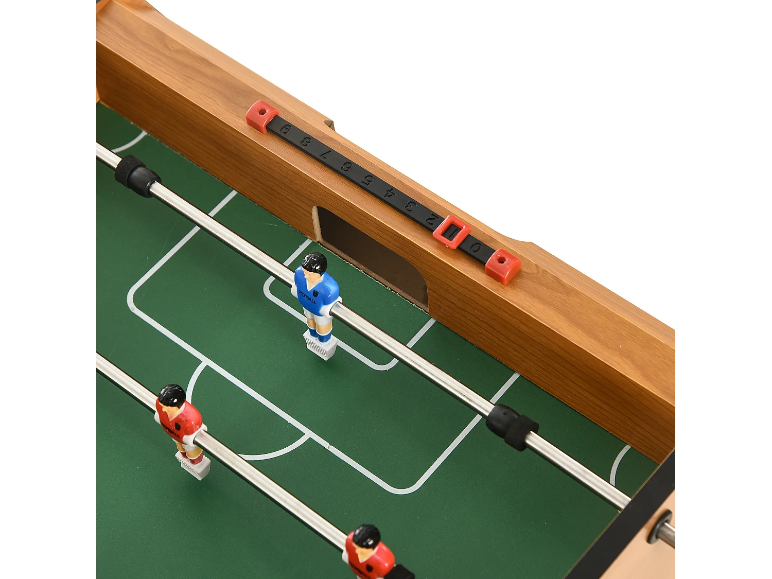 Baby-foot table de Babyfoot pliable dim. 98L x 42l x 62H cm 2 balles fournies MDF imitation bois et noir