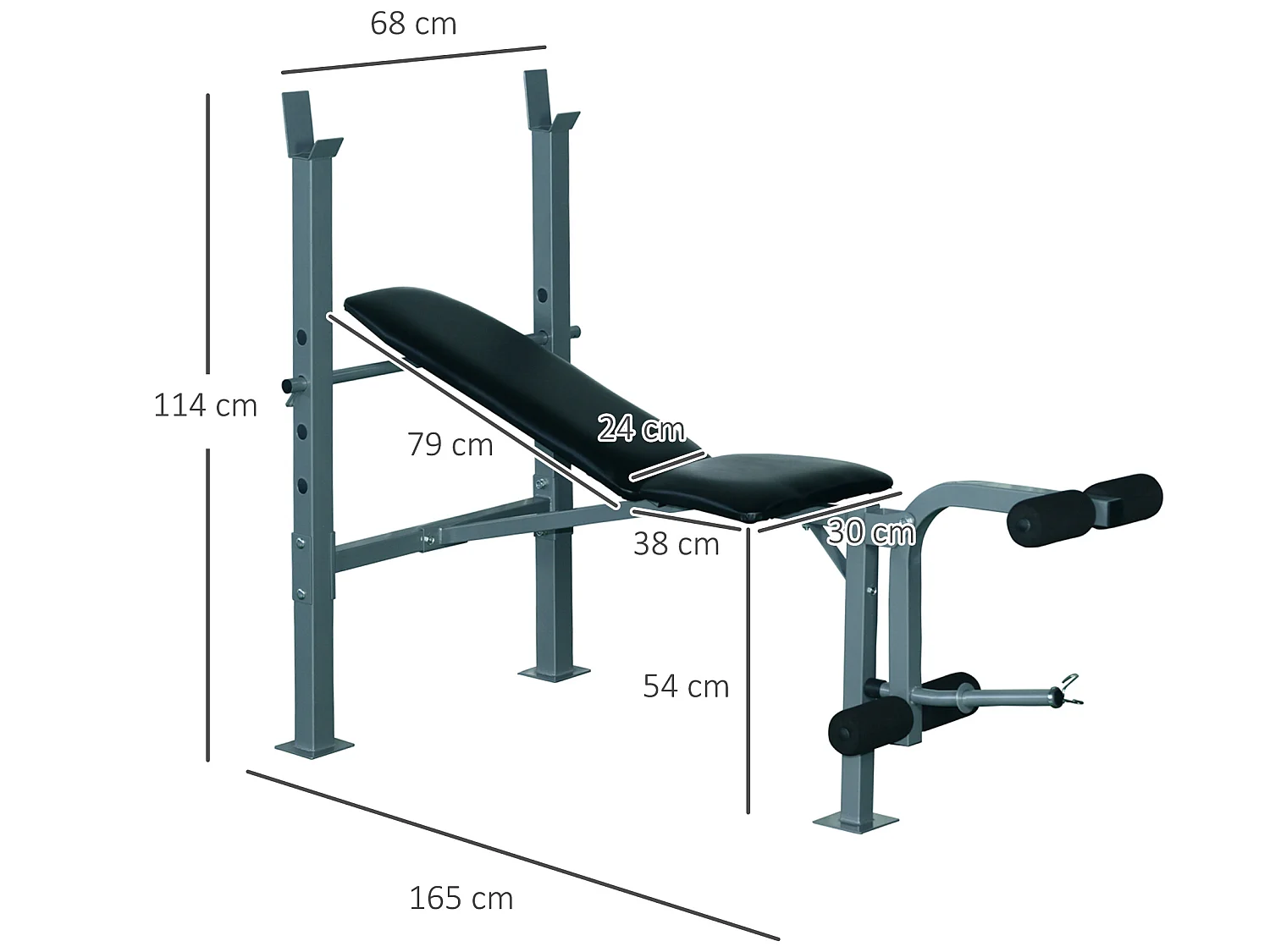 Banc de musculation Fitness entrainement complet dossier réglable curler