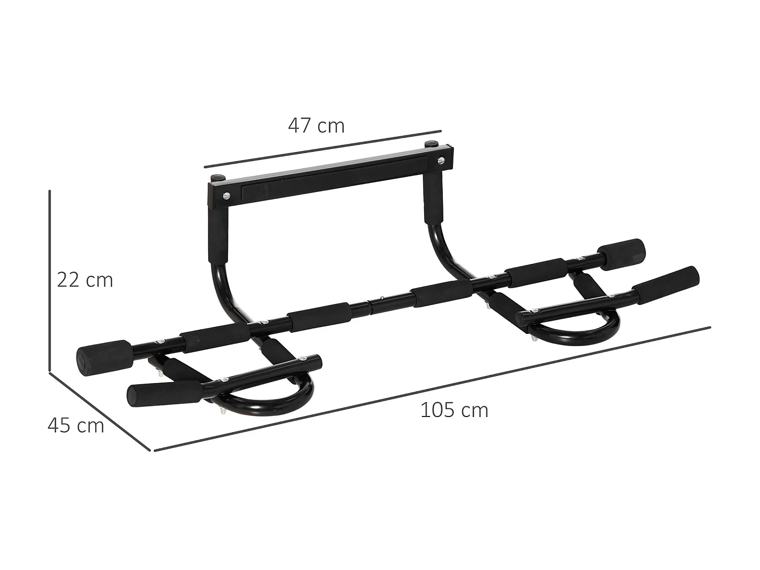 Barre de traction - barre de porte - pull up bar - barre d'étirement musculation pour cadres de porte - acier noir