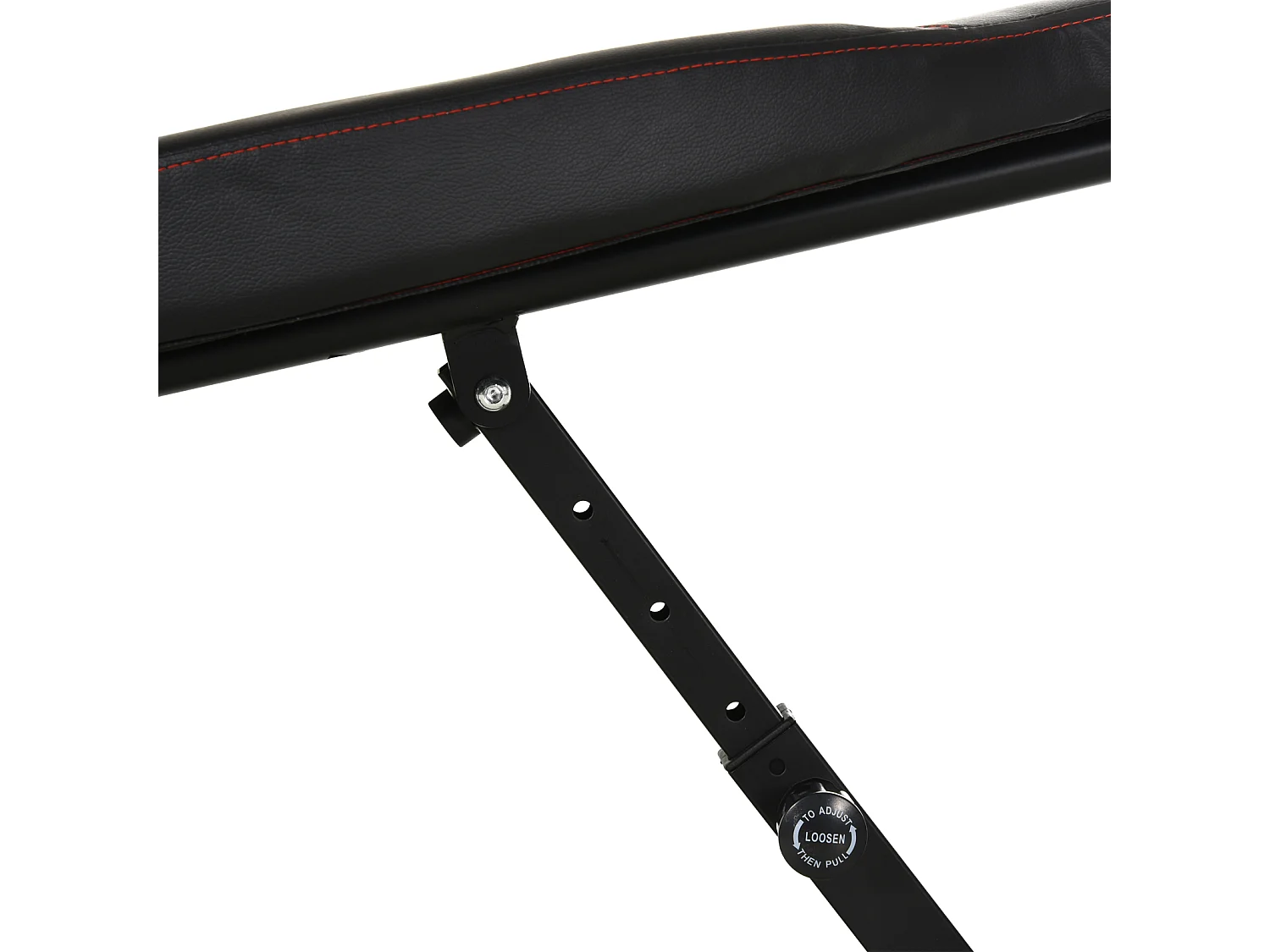 Banc de musculation pliable inclinable multifonction banc Fitness sit-up bandes d'extension latérales + poignée traction acier revêtement synthétique noir rouge