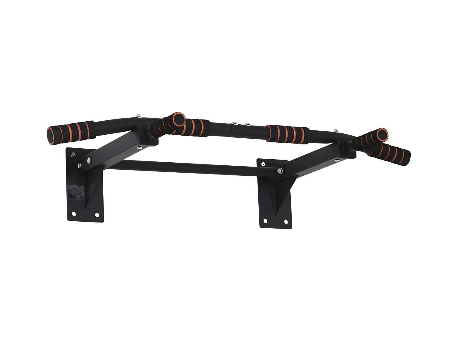Barre de traction murale - barre de Fitness fixation murale - 3 prises possibles - charge max. 120 Kg acier noir rouge