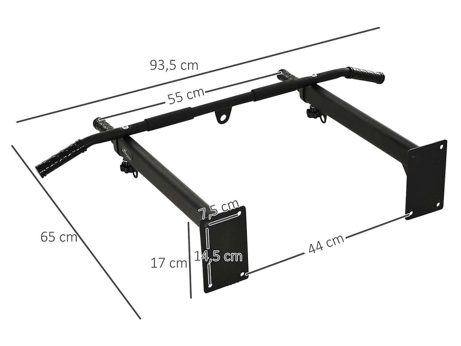 Barre de traction barre de Fitness fixation murale support sac de frappe ou sangles TRX intégré charge max. 150 Kg acier noir