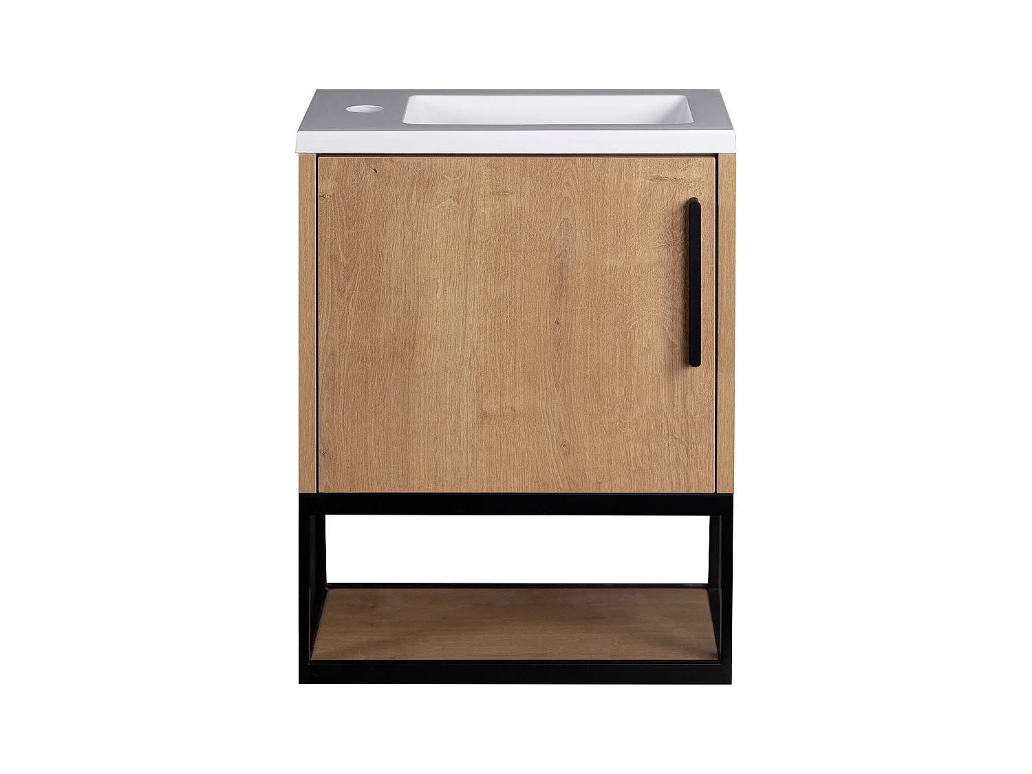 Mueble lavamanos flotante con estante - 40 cm - Color natural claro - LOPENA