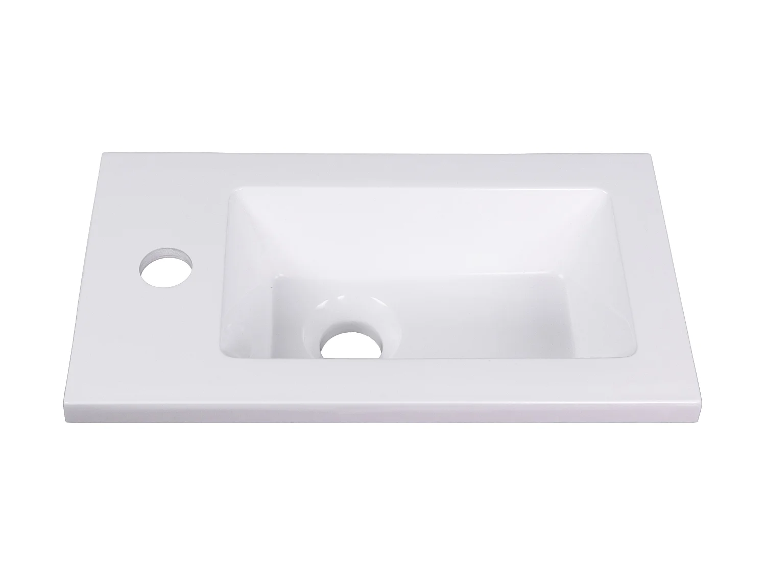 Mueble lavamanos flotante con estante - 40 cm - Color natural claro - LOPENA