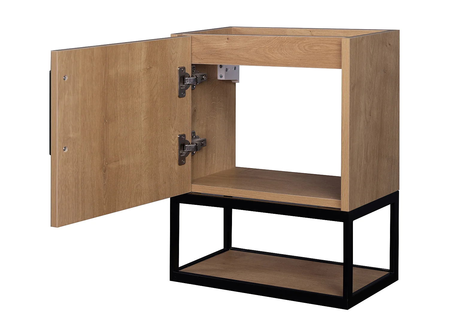 Hangend wastafelmeubel met nis - 40 cm - Licht naturel - LOPENA