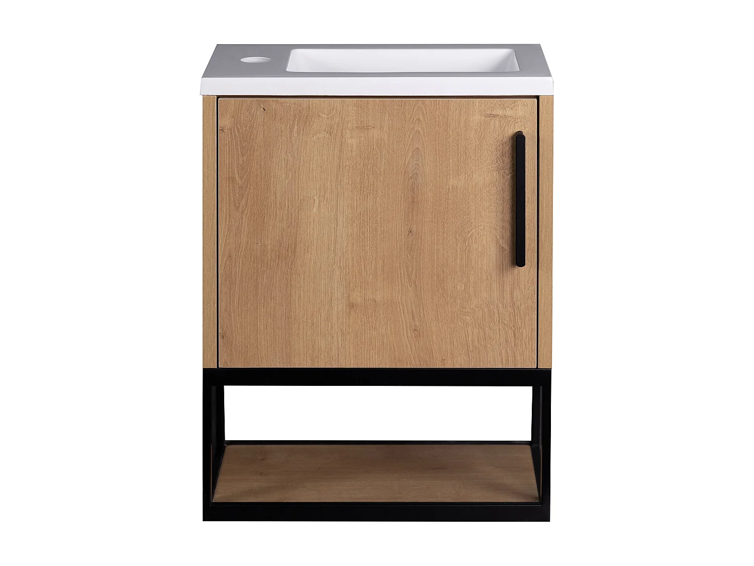 Hangend wastafelmeubel met nis - 40 cm - Licht naturel - LOPENA