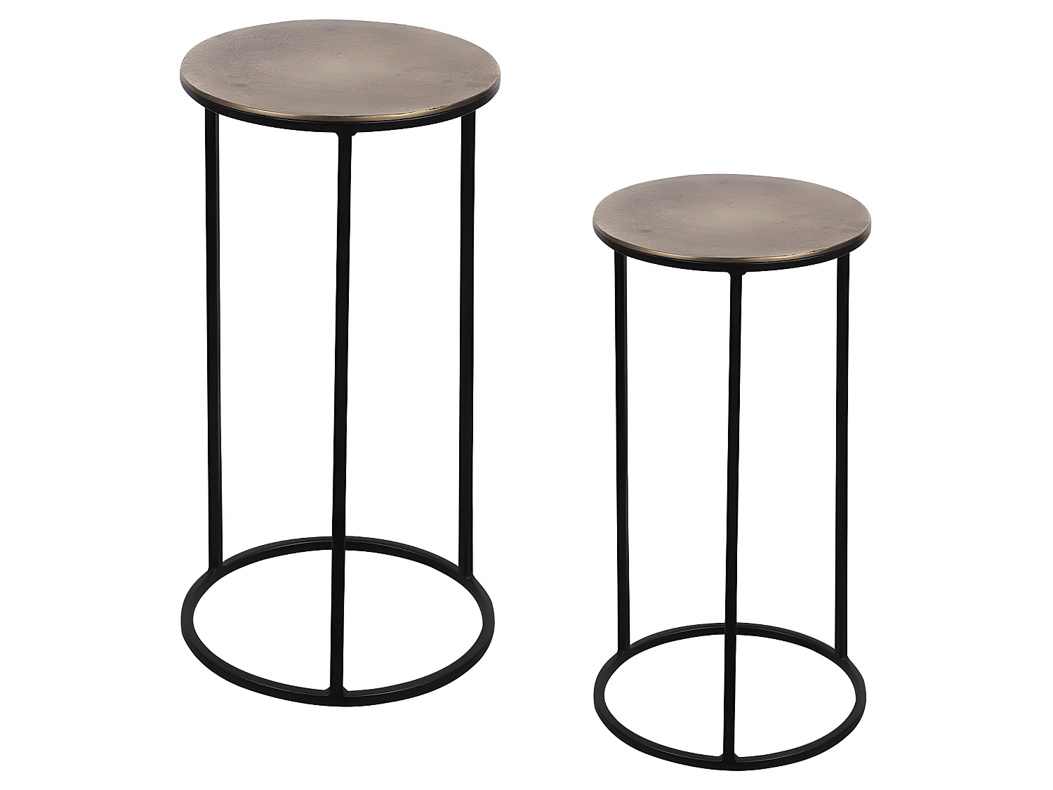 Set de 2 sellettes rondes or 41 et 33 cm