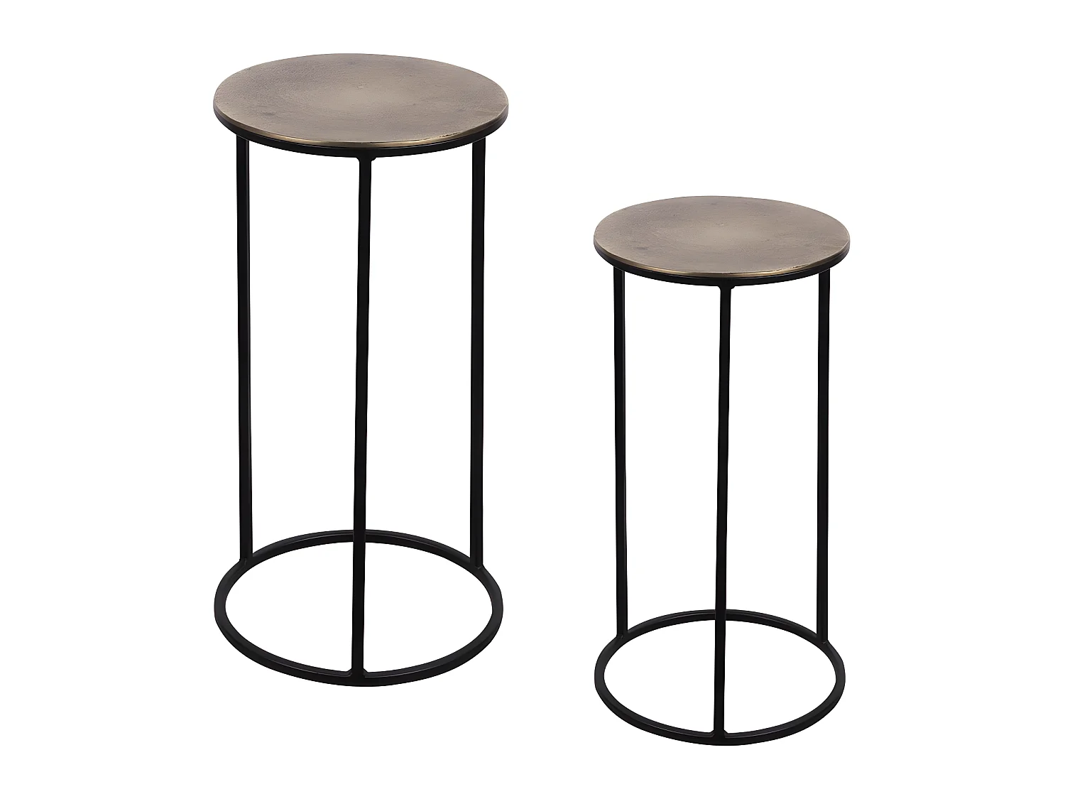 Set de 2 sellettes rondes or 41 et 33 cm