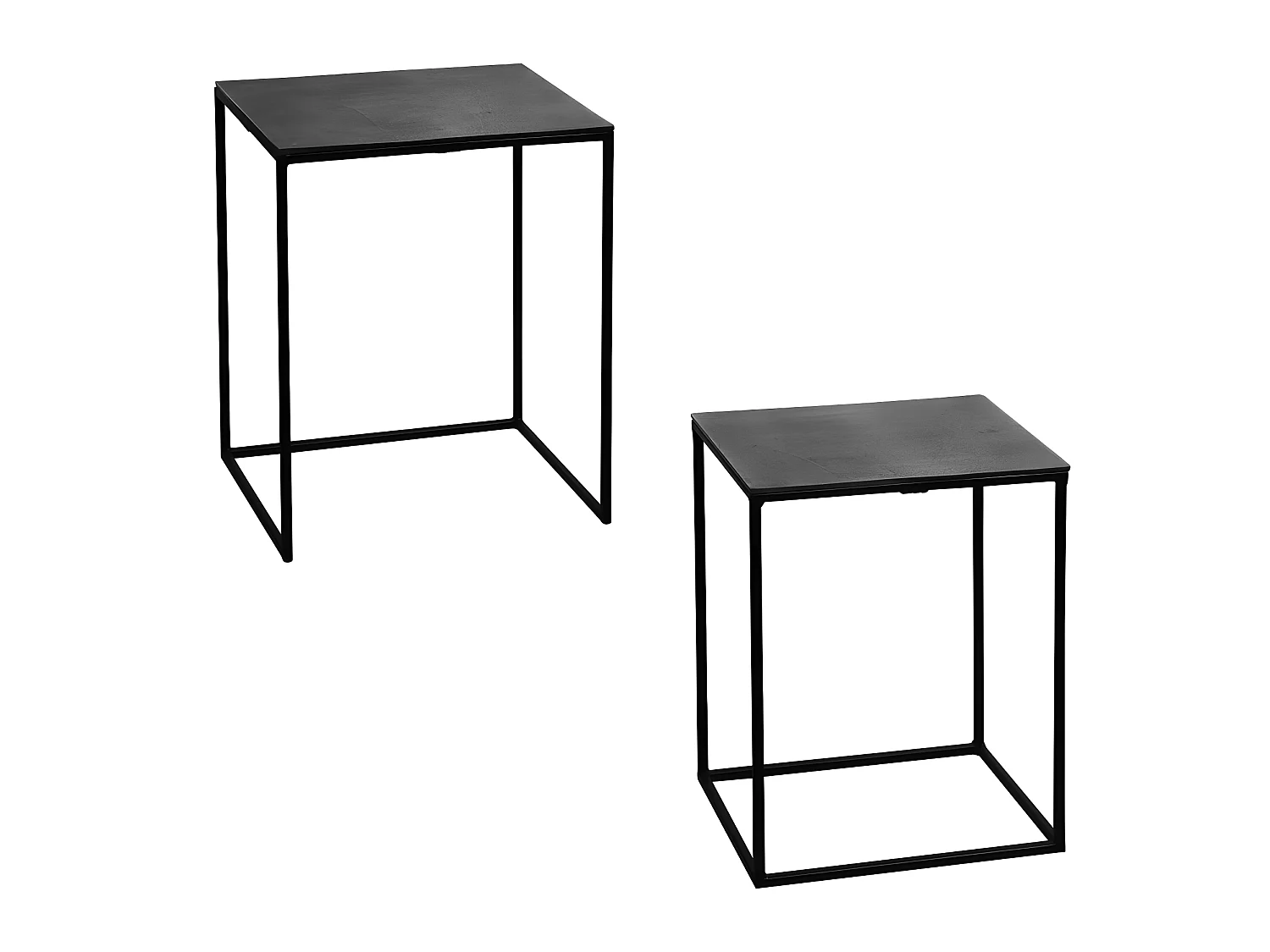 Set de 2 bouts de canapés rectangulaire noir