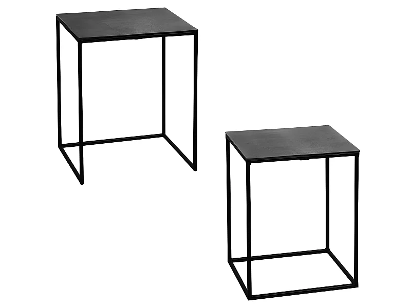 Set de 2 bouts de canapés rectangulaire noir