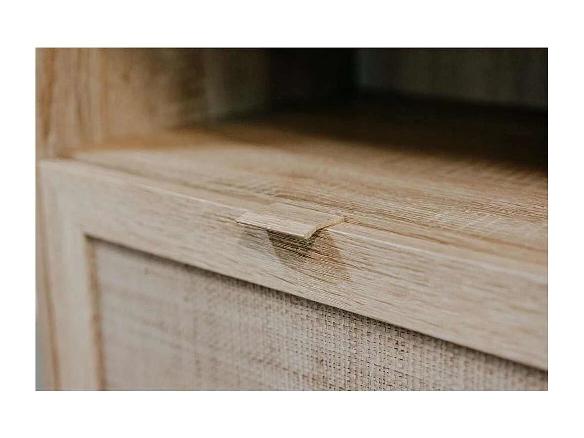 Ladekast Bali 03A sonoma eikenkleurig en rietprint