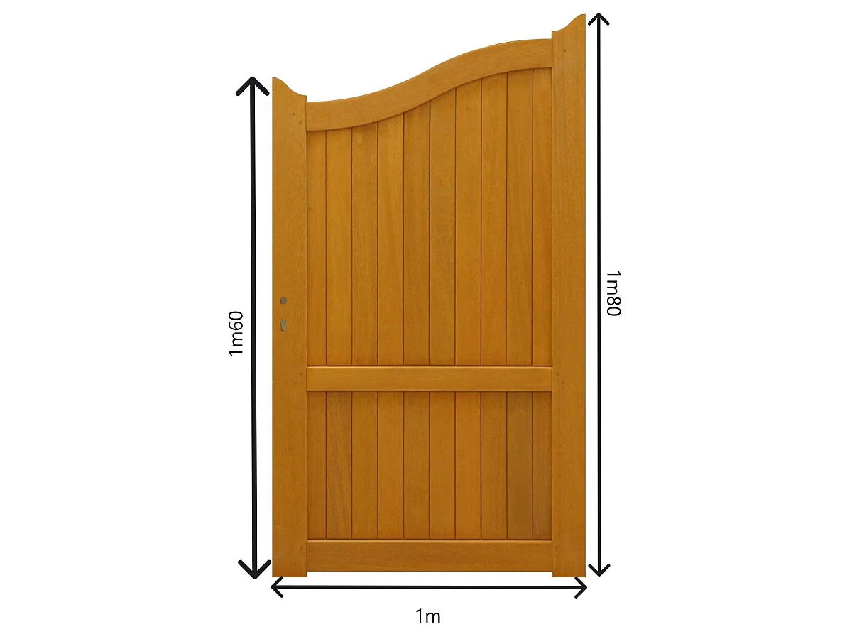 Portillon Bois Plein Méranti 1 M – Hauteur 1,60 à 1,80 M – Sans Quincaillerie Gd Menuiseries