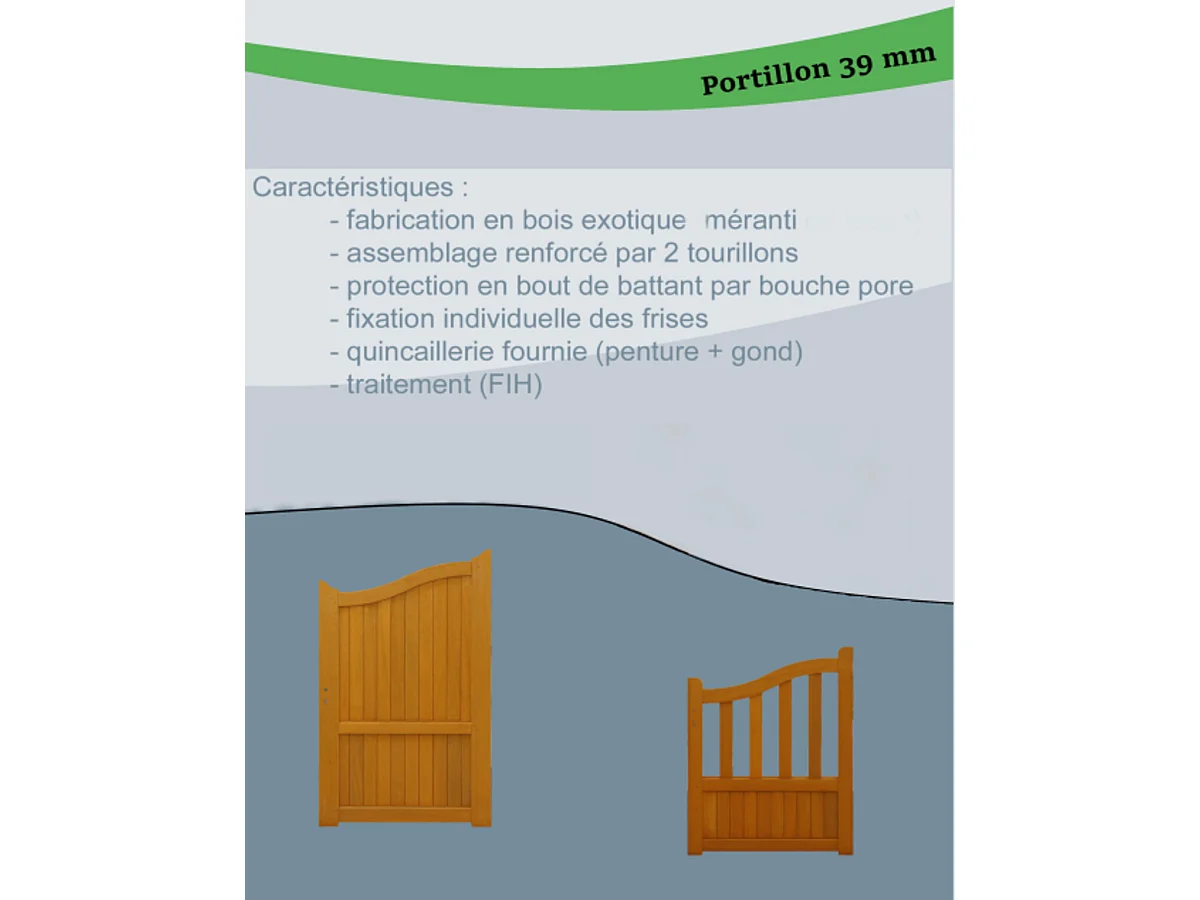 Portillon En Bois Ajouree L1m X H1,10/1,30 Gd Menuiseries