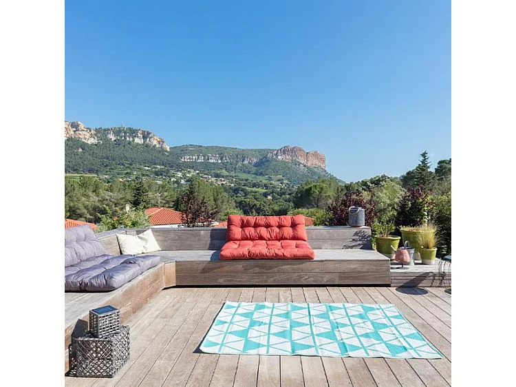 Tapis d'extérieur réversible GALAPAGOS Bleu  180x90cm