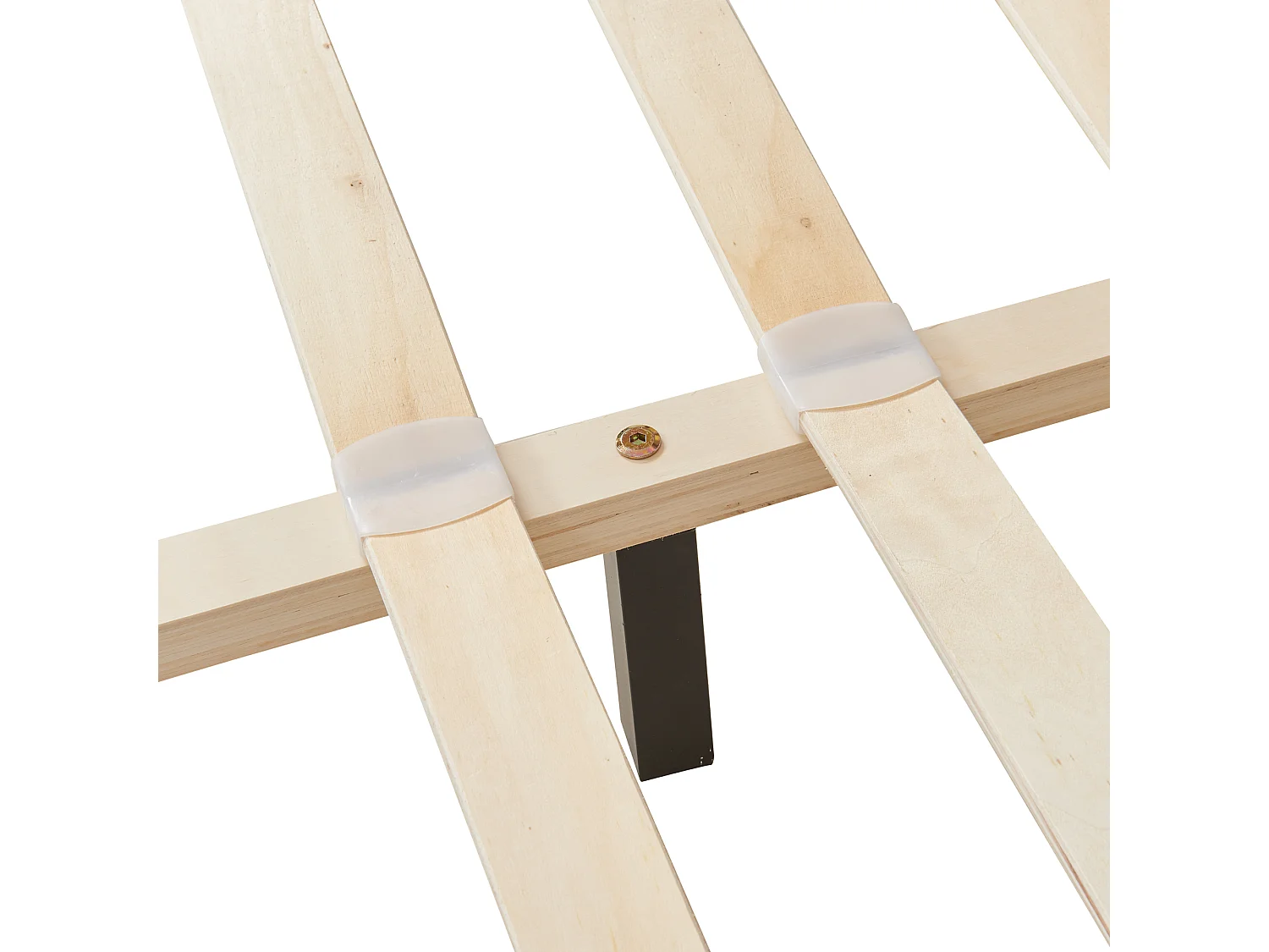 Lit Double Rembourré Albacete Sommier à Lattes Simili 180 x 200 cm Noir Corium