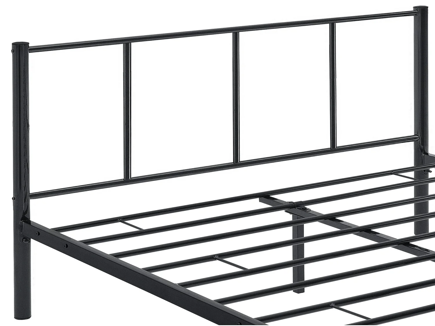 Cadre de Lit Double en Métal Laos 180 x 200 cm Noir Mat [en.casa]