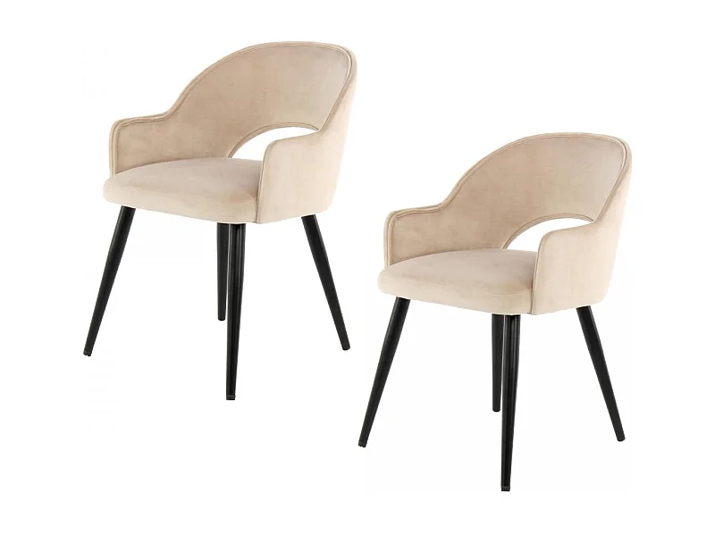 Fauteuil semi artisanal LOT DE 2 APE 58x55x77 champagne