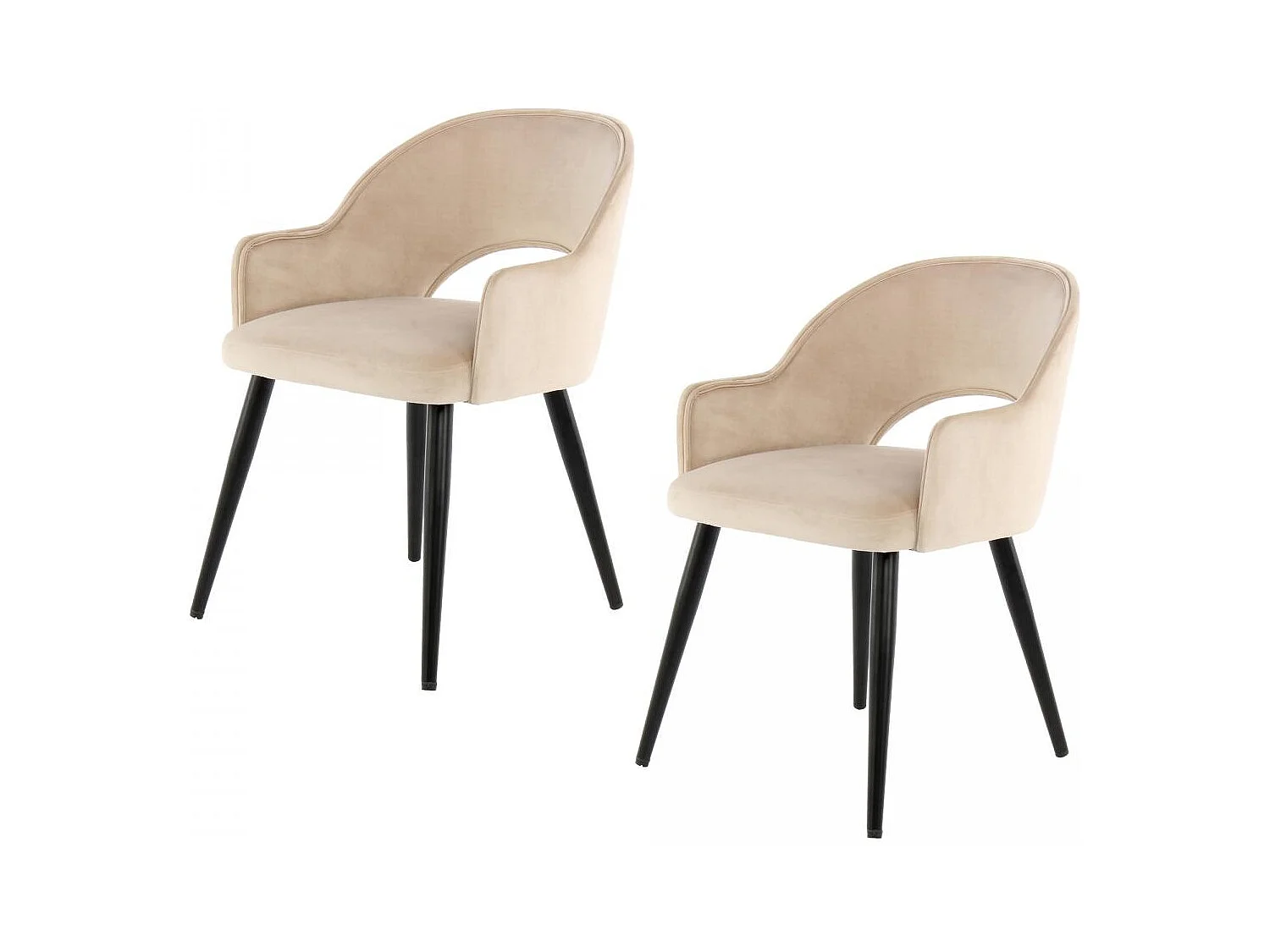 Fauteuil semi artisanal LOT DE 2 APE 58x55x77 champagne