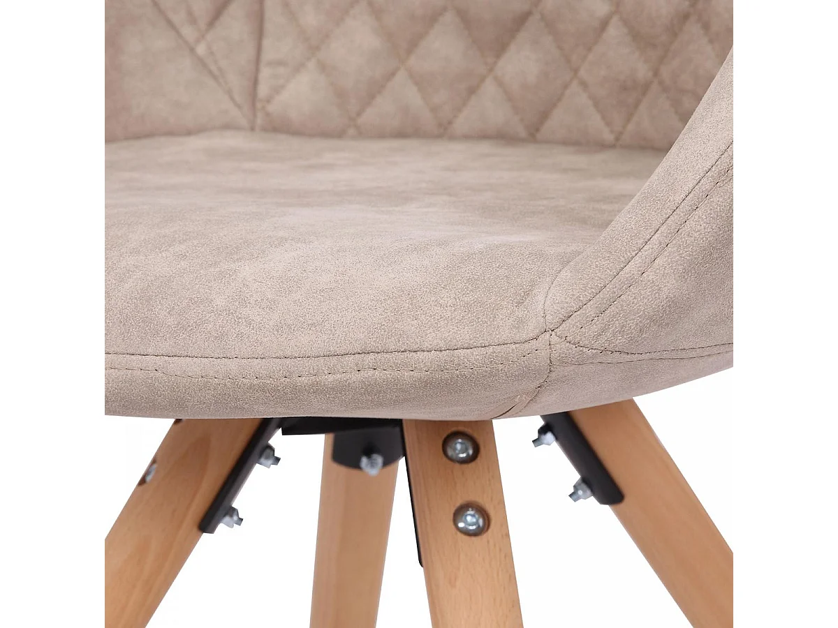 Fauteuil semi artisanal LOT DE 2 APA 55x59x82 blanc et crème