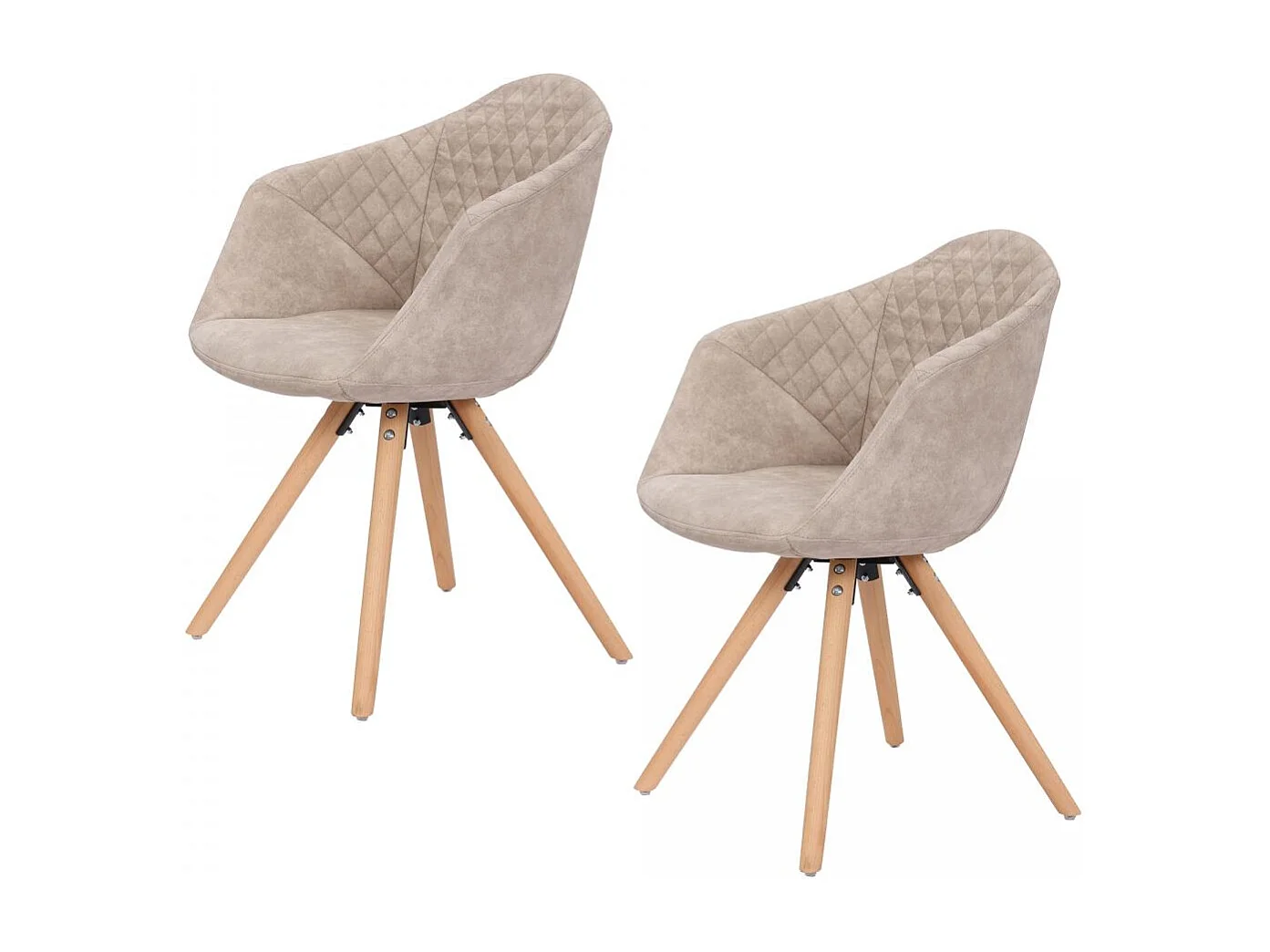 Fauteuil semi artisanal LOT DE 2 APA 55x59x82 blanc et crème