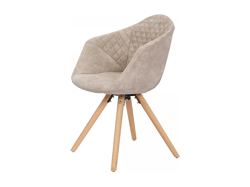 Fauteuil semi artisanal LOT DE 2 APA 55x59x82 blanc et crème