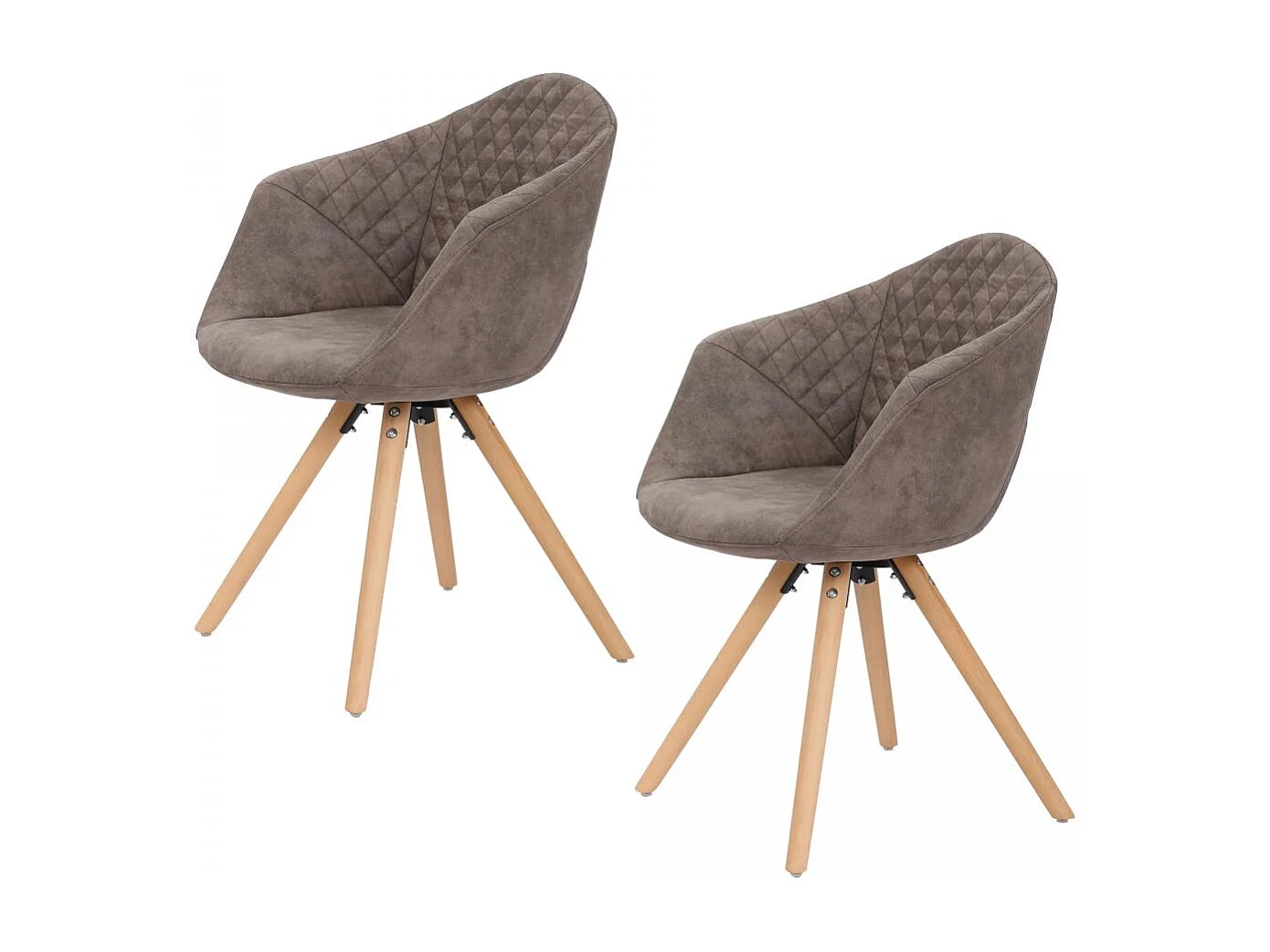 Fauteuil semi artisanal LOT DE 2 APA 55x59x82 gris et brun