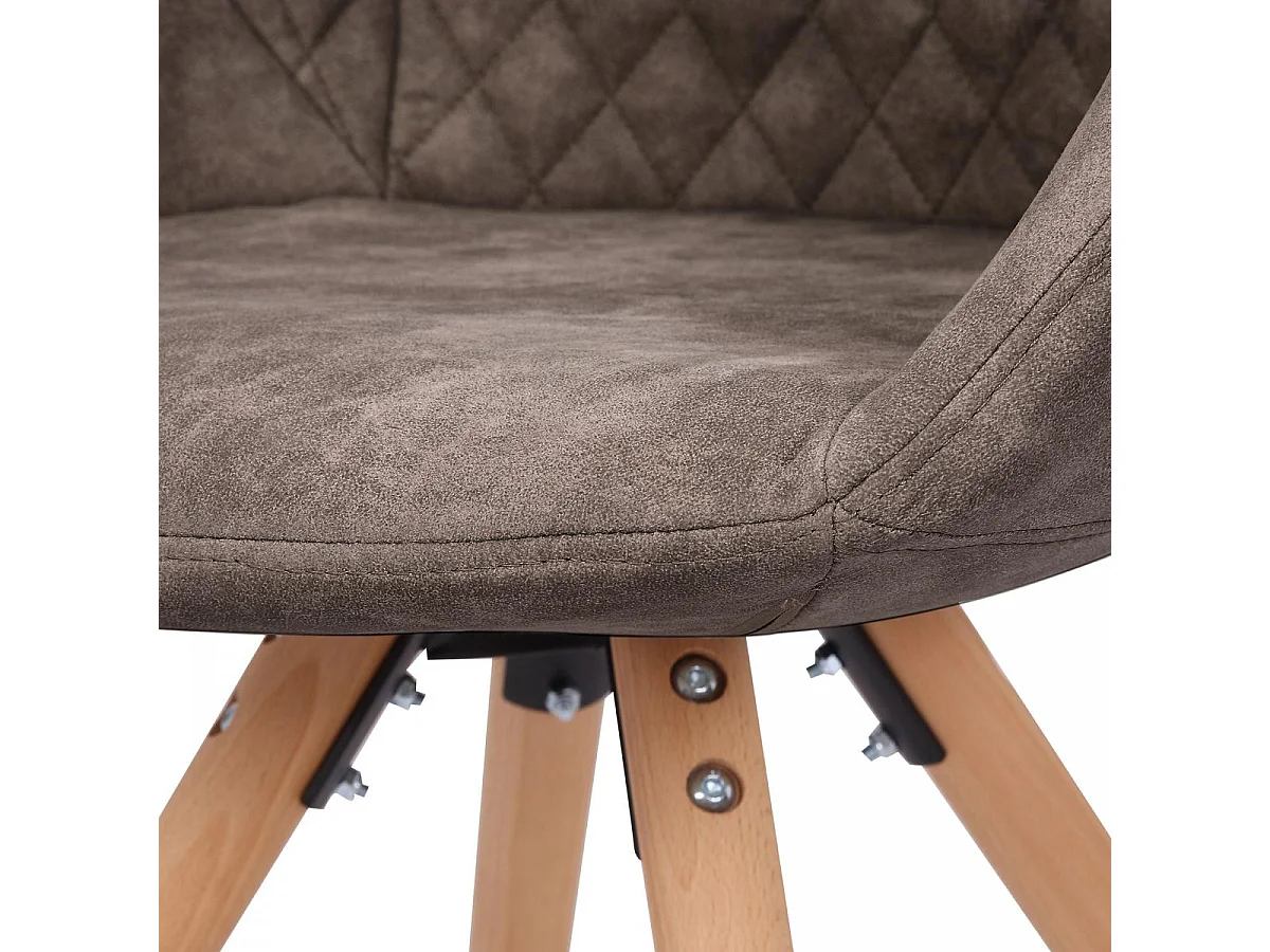 Fauteuil semi artisanal LOT DE 2 APA 55x59x82 gris et brun