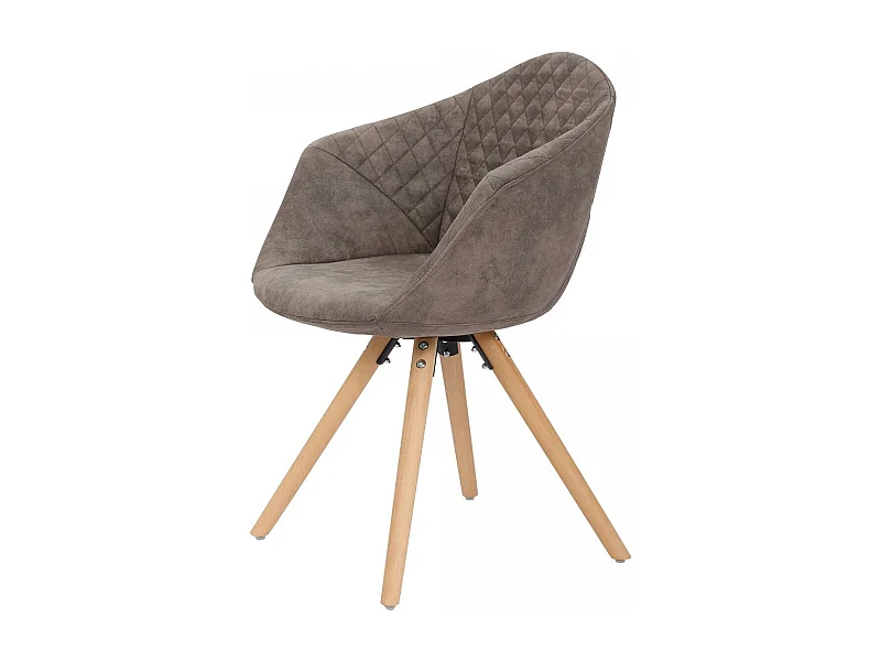 Fauteuil semi artisanal LOT DE 2 APA 55x59x82 gris et brun