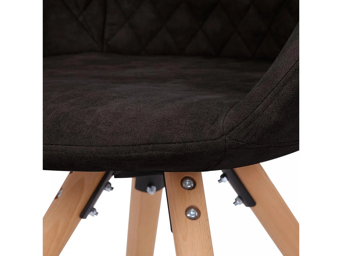 Fauteuil semi artisanal LOT DE 2 APA 55x59x82 noir et marron