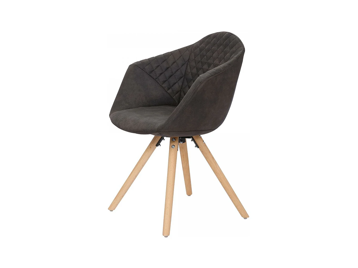 Fauteuil semi artisanal LOT DE 2 APA 55x59x82 noir et marron