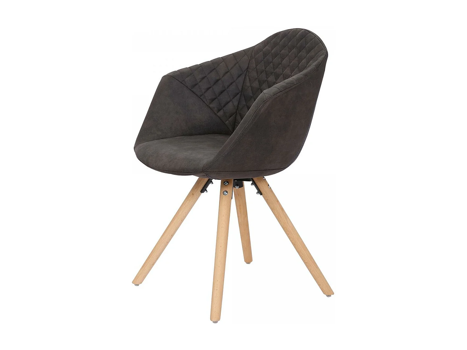 Fauteuil semi artisanal LOT DE 2 APA 55x59x82 noir et marron