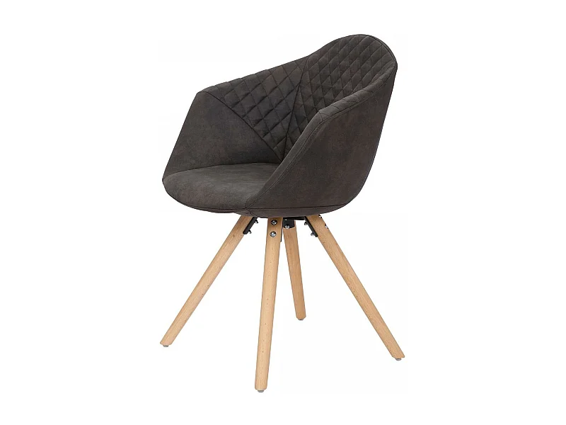 Fauteuil semi artisanal LOT DE 2 APA 55x59x82 noir et marron