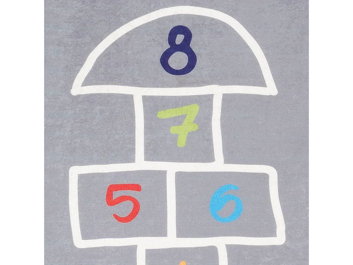 Tapis enfant 120x160 Lavable 30° IMPNUM 22 gris et blanc