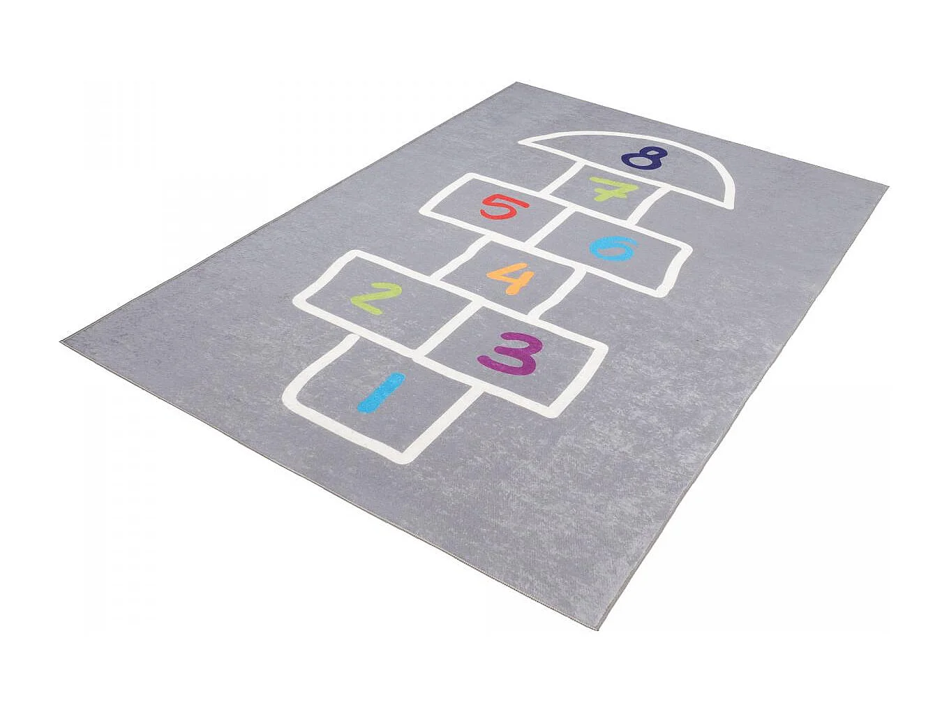 Tapis enfant 120x160 Lavable 30° IMPNUM 22 gris et blanc