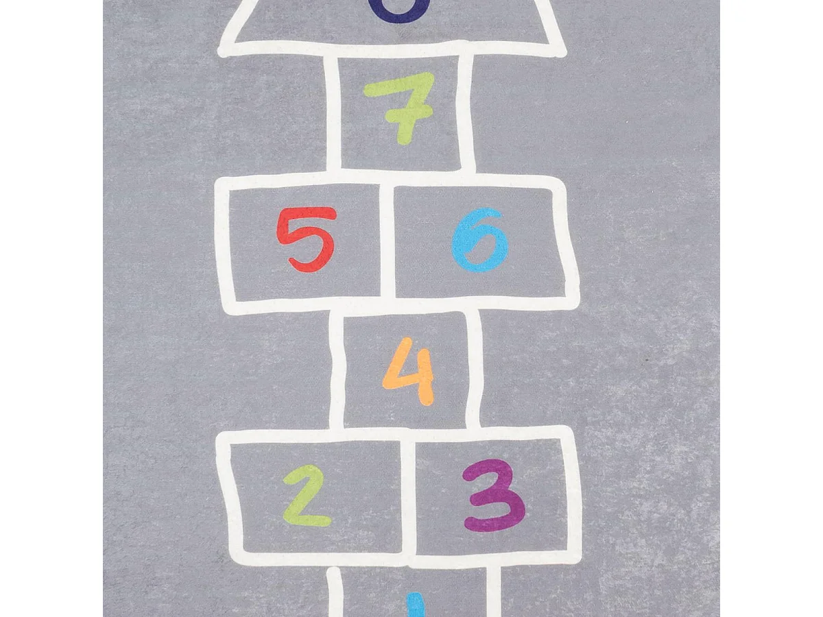 Tapis enfant 160x230 Lavable 30° IMPNUM 22 gris et blanc